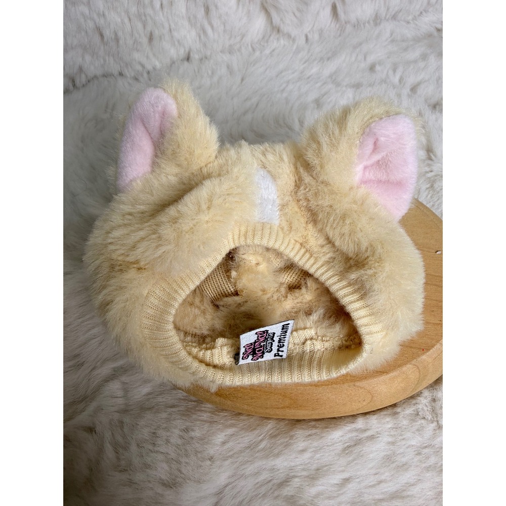 Na! Na! Na! Surprise Premium Doll Hat Fluffy Kitten Ears Tan Pink Faux Fur